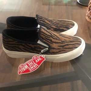 Woven Tiger Striped Slip-on Vans